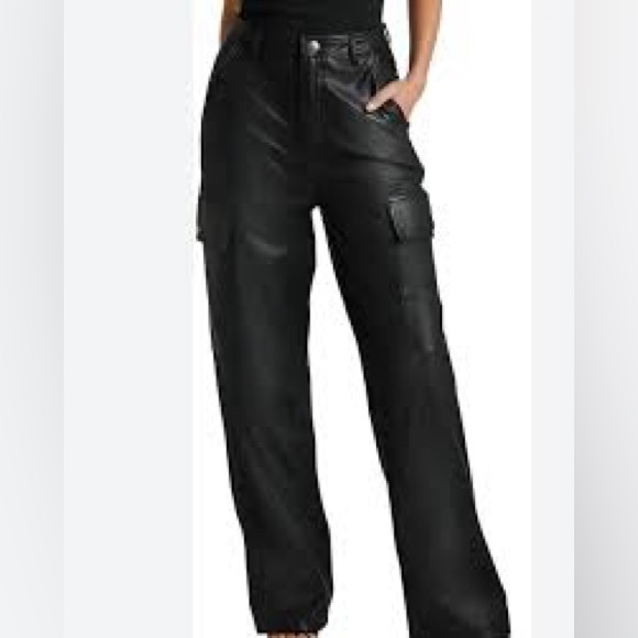7 For All Mankind Faux Leather Cargo Pant - Picture 1 of 10